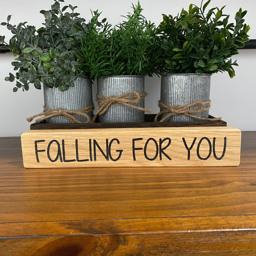 Fall Shelf Sitters. Wooden Block Sayings. Fall Decor. Be Blessed. Be Thankful. Falling For You.