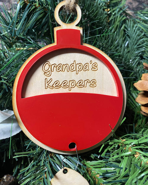 Fishing Bobber Ornament. Daddy’s Keepers. Dad Ornament. Grandpa Ornament.