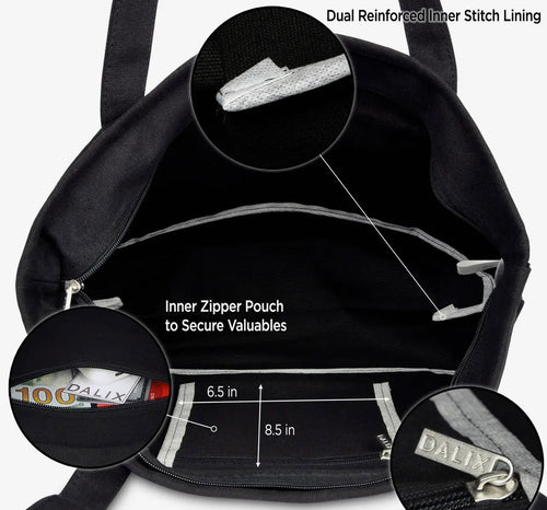 Black backpack with features highlighted on a white background