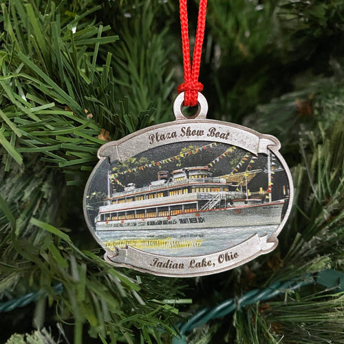 Ornament Plaza Showboat 2024. Indian Lake Area Historical Society Ornament. - C & A Engraving and Gifts