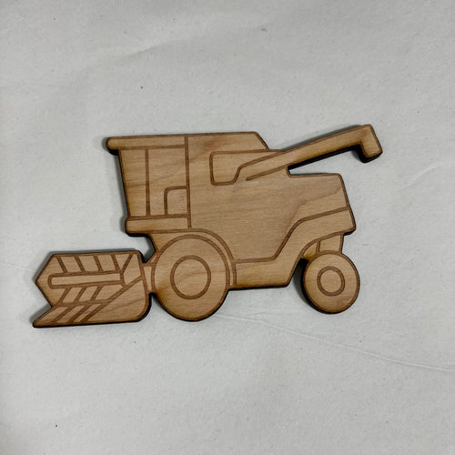 Unfinished Wooden Combine Craft. Paintable Cut Out. Farming. - C & A Engraving and Gifts