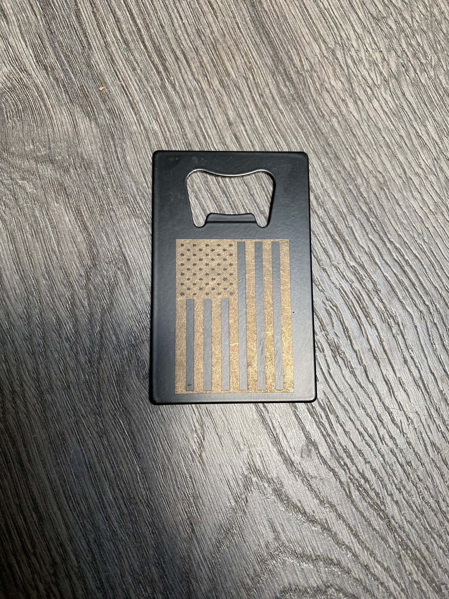 Flag Credit Card Bottle Opener. Engraved Card Bottle Opener. - C & A Engraving and Gifts