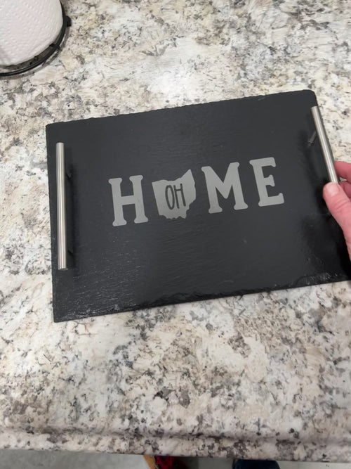 Slate Serving Tray. Ohio Home Cheese Tray. Realtor Gift. Gift for the Home. Ohio Gift. Gift for Her. Gift for Him.