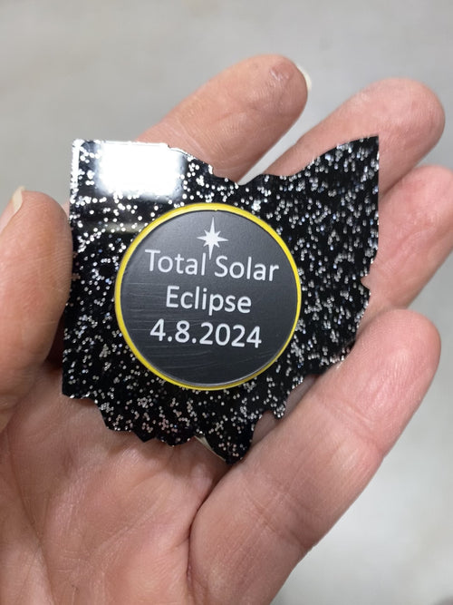 Solar Eclipse Ohio State Refrigerator Magnet. 2024 Ohio Eclipse Souvenir. Total Eclipse in Ohio Keepsake. Party Favor.