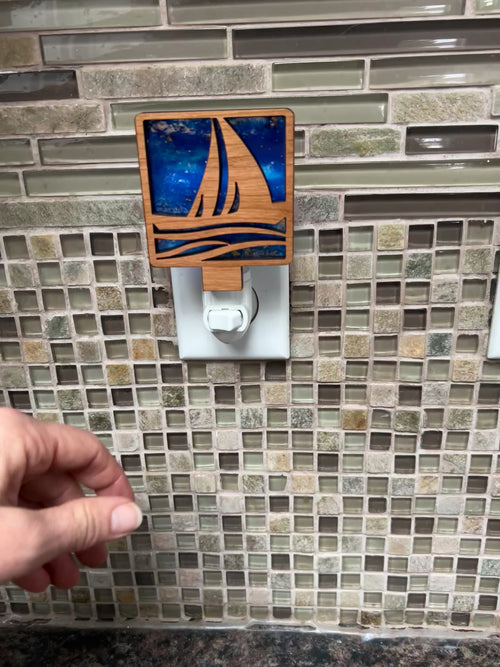 Sailboat Night Light. Nautical Light.
