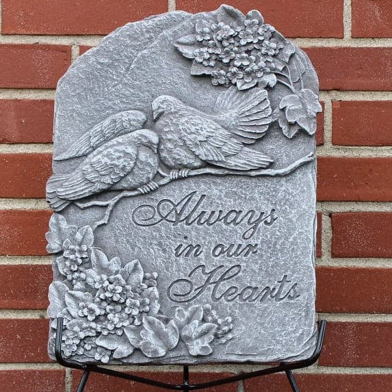 Memorial Plaque Always In Our Hearts with Two Doves. - C & A Engraving and Gifts