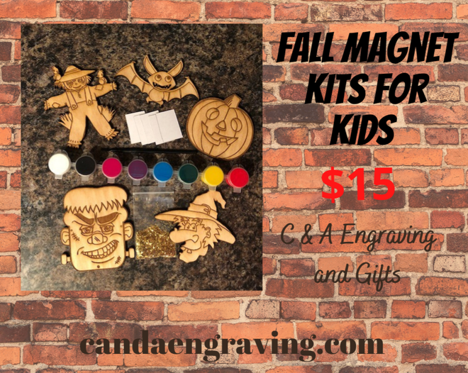 Magnet Kits for Halloween. Do It Yourself Painted Fall Kits for Kids. - C & A Engraving and Gifts
