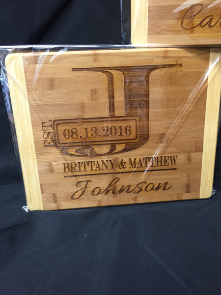 Personalized Initial Wedding Anniversary Cutting Board. Wedding Gift. - C & A Engraving and Gifts
