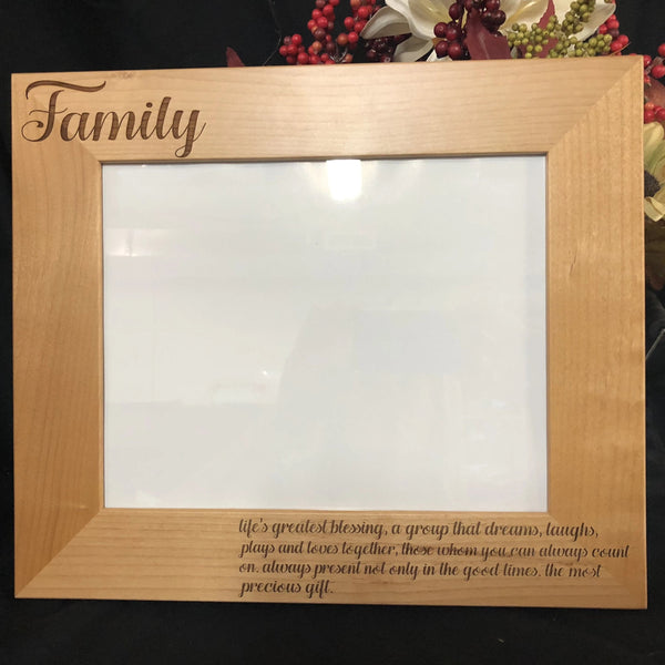 Family Wood Photo Frame. Family Picture Frame. - C & A Engraving and Gifts
