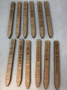 Vegetable Garden Wooden Markers Set of 12 - C & A Engraving and Gifts