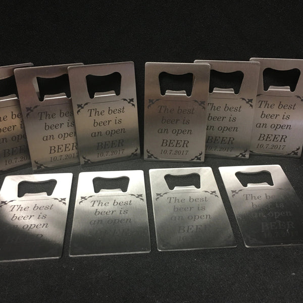 Credit Card Bottle Opener Personalized for Groomsmen. Groomsman Gift. - C & A Engraving and Gifts