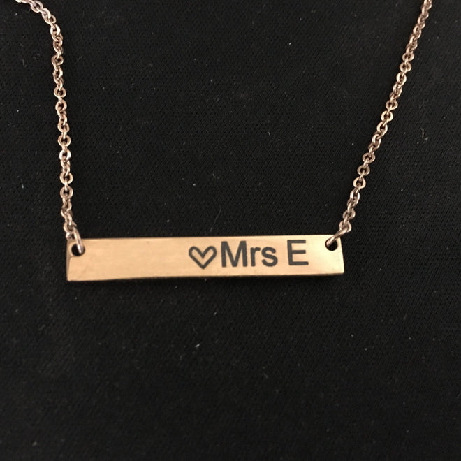 Personalized Necklace. Mama Bar Necklace. Coordinates Necklace. - C & A Engraving and Gifts