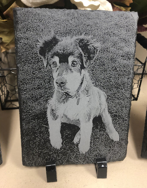 Photo Engraved Slate with Easel. - C & A Engraving and Gifts