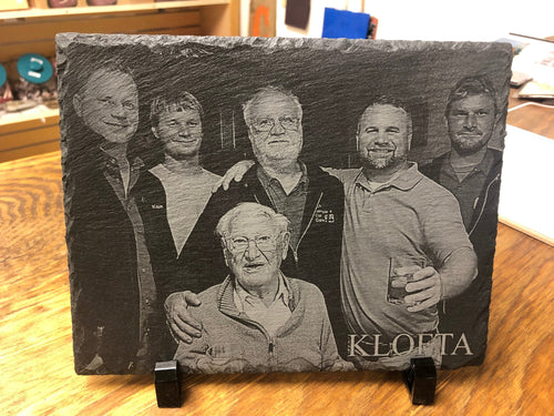 Photo Engraved Slate with Easel. - C & A Engraving and Gifts