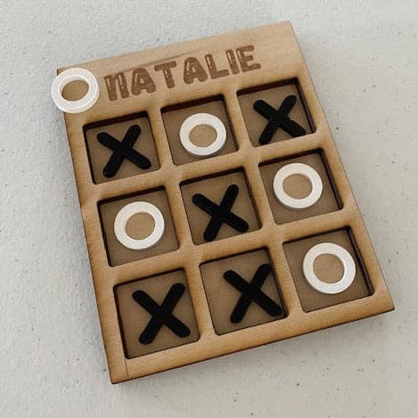 Tic Tac Toe Wooden Board. Wooden Kids Game. Personalized Travel Tic Tac Toe Game. - C & A Engraving and Gifts