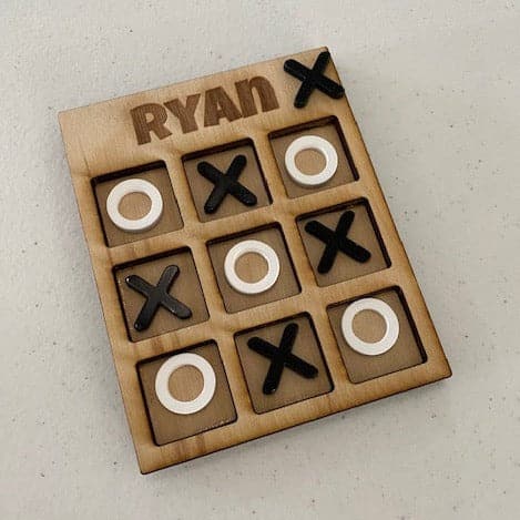 Tic Tac Toe Wooden Board. Wooden Kids Game. Personalized Travel Tic Tac Toe Game. - C & A Engraving and Gifts