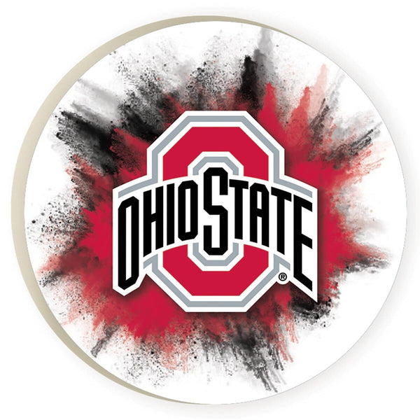 Ohio State Car Coaster. Buckeyes Ceramic Car Coaster. - C & A Engraving and Gifts