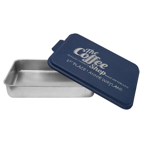 Personalized Cake Pan with Lid. Happiness is Homemade Design. - C & A Engraving and Gifts