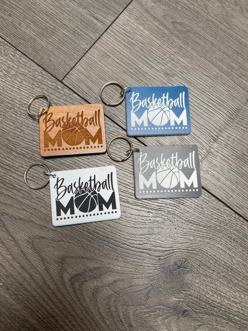 Sports Keychain for Mom. Baseball Mom. Basketball Mom. Engraved Sports Mother Keychain. Key Holder. Mom Gift. - C & A Engraving and Gifts