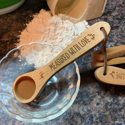 Measuring Wooden Spoons for Grandma. Engraved Measured With Love Spoons. Bridal Shower Gift. - C & A Engraving and Gifts