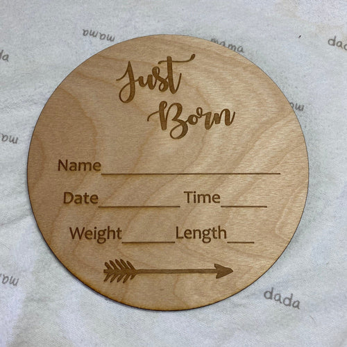 Wooden Birth Announcement Sign. Baby Stats Wooden Sign. Newborn Announcement Sign. - C & A Engraving and Gifts