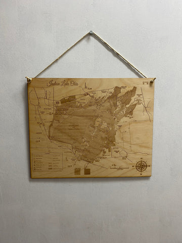 Indian Lake Ohio Engraved Wooden Map. - C & A Engraving and Gifts