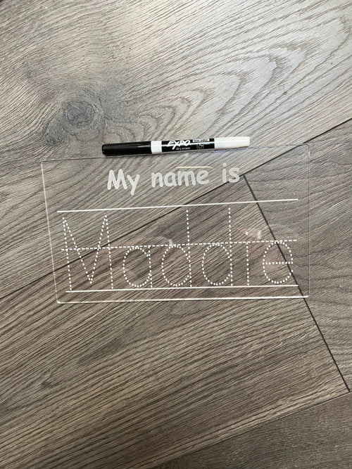 Name Board for Kids. Practice Writing. Dry Erase Marker Sign. Personalized Name. - C & A Engraving and Gifts