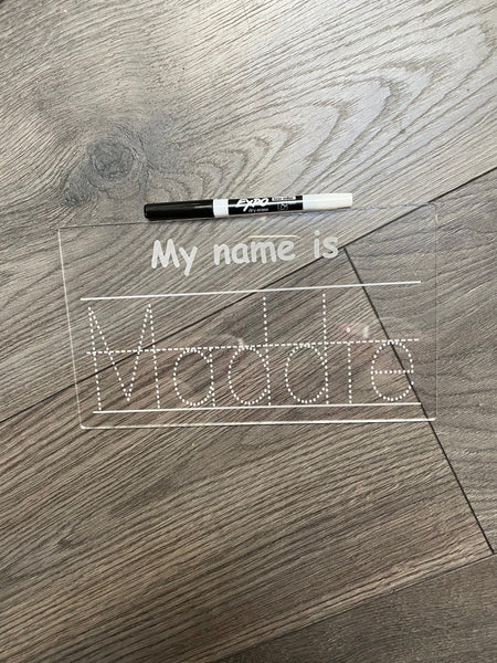 Name Board for Kids. Practice Writing. Dry Erase Marker Sign. Personalized Name. - C & A Engraving and Gifts