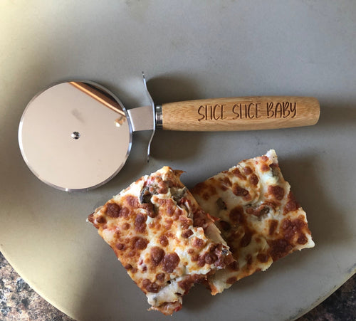 Engraved Wooden Pizza Cutter. Personalized Pizza Cutter. - C & A Engraving and Gifts