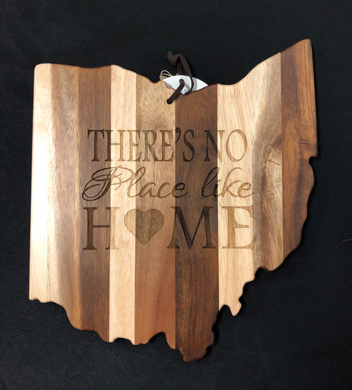 Ohio State Shape Shiplap Cutting Board. Engraved Realtor Gift. Home Sweet Home. - C & A Engraving and Gifts