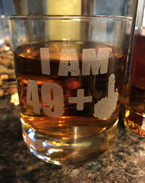 50 + 1 Middle Finger - Funny 51st Birthday Whiskey Rocks Glass Gifts f -  bevvee