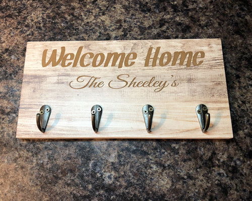 Personalized Engraved Keyholder. Realtor Gift. Rustic Keyholder For The Entryway. - C & A Engraving and Gifts