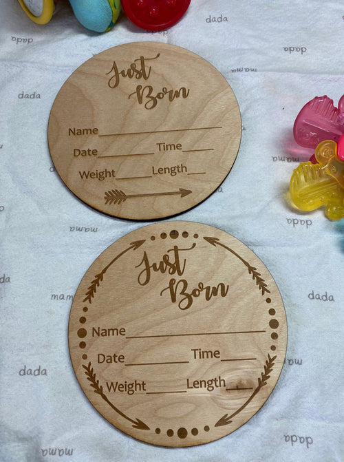 Wooden Birth Announcement Sign. Baby Stats Wooden Sign. Newborn Announcement Sign. - C & A Engraving and Gifts