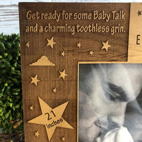 Newborn Picture Frame. New Parents Photo Frame. New Baby Announcement Photo Frame. - C & A Engraving and Gifts