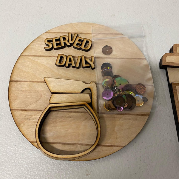 DIY Coffee Farmhouse Tray. Coffee Decor. Blank Wooden Cut Outs. - C & A Engraving and Gifts
