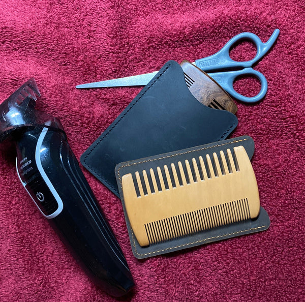 Personalized Wooden Beard Comb & Case. Groomsman Gift. Engraved Beard Comb. Custom Beard Brush. - C & A Engraving and Gifts
