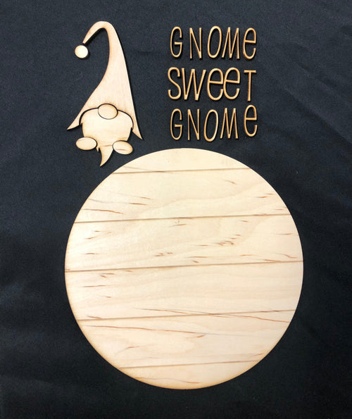 Shiplap DIY Gnome Wooden Sign. Gnome Sweet Gnome Farmhouse Decor. Paint It Yourself. - C & A Engraving and Gifts