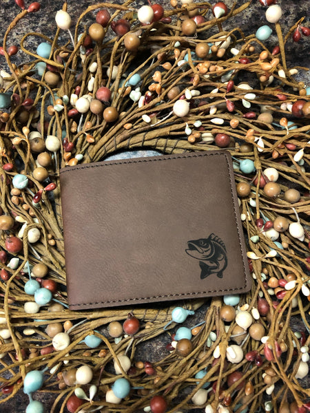 Personalized Engraved Mens Wallet. Groomsman Gift. Mens Bi-fold Slim Wallet. - C & A Engraving and Gifts