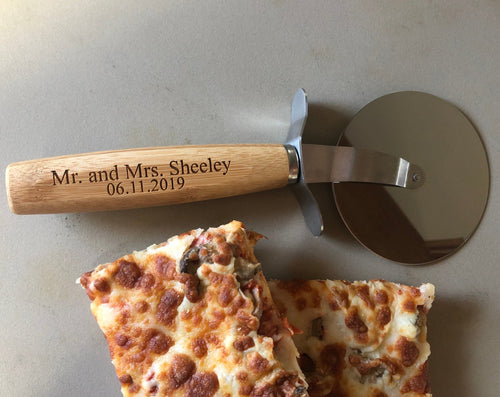 Engraved Wooden Pizza Cutter. Personalized Pizza Cutter. - C & A Engraving and Gifts