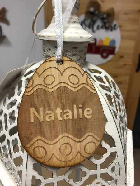 Easter Tags. Personalized Wooden Bunny or Egg. - C & A Engraving and Gifts