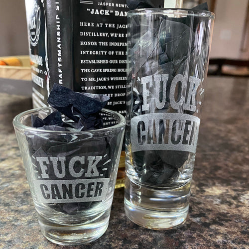 Fuck Cancer Shot Glass. Engraved Cancer Treatment Shot Glass. - C & A Engraving and Gifts