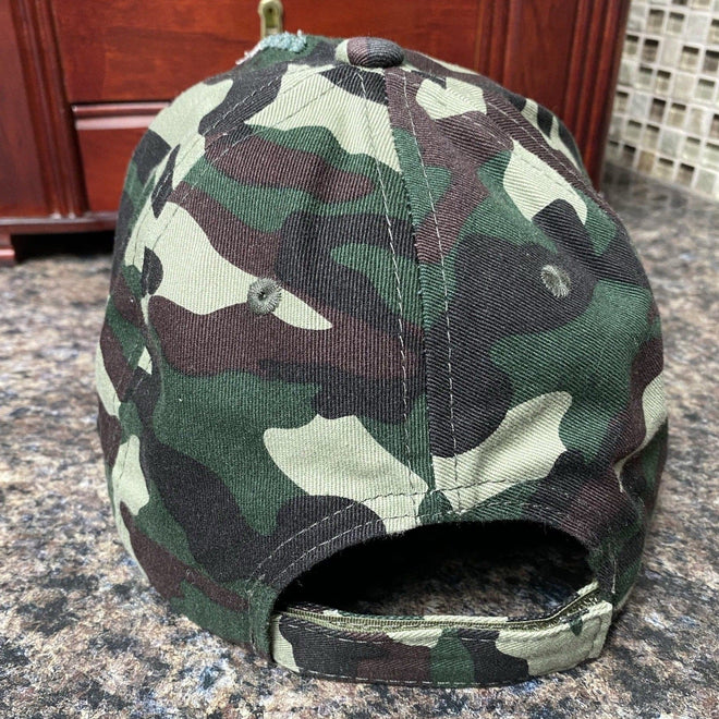 Ohio Leather Patch Camo Hat. Ohio Camouflaged Leather Truck Hat. Ohio Dad Ball Cap. - C & A Engraving and Gifts