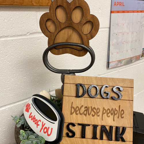 DIY Dog Themed Farmhouse Tray. Dog Decor. Blank Dog Wooden Tiered Tray. Paint Your Own Wooden Dog Cut Outs. - C & A Engraving and Gifts