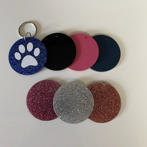 10 Acrylic Solid or Glitter Circle Keychain Blanks With Holes or Witho – C  & A Engraving and Gifts