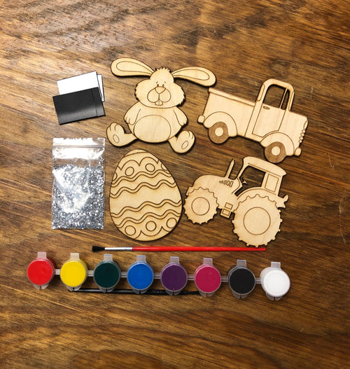 Kids Do It Yourself Painted Magnet Kits. Girls Easter Kit. Boys Easter Kit. - C & A Engraving and Gifts