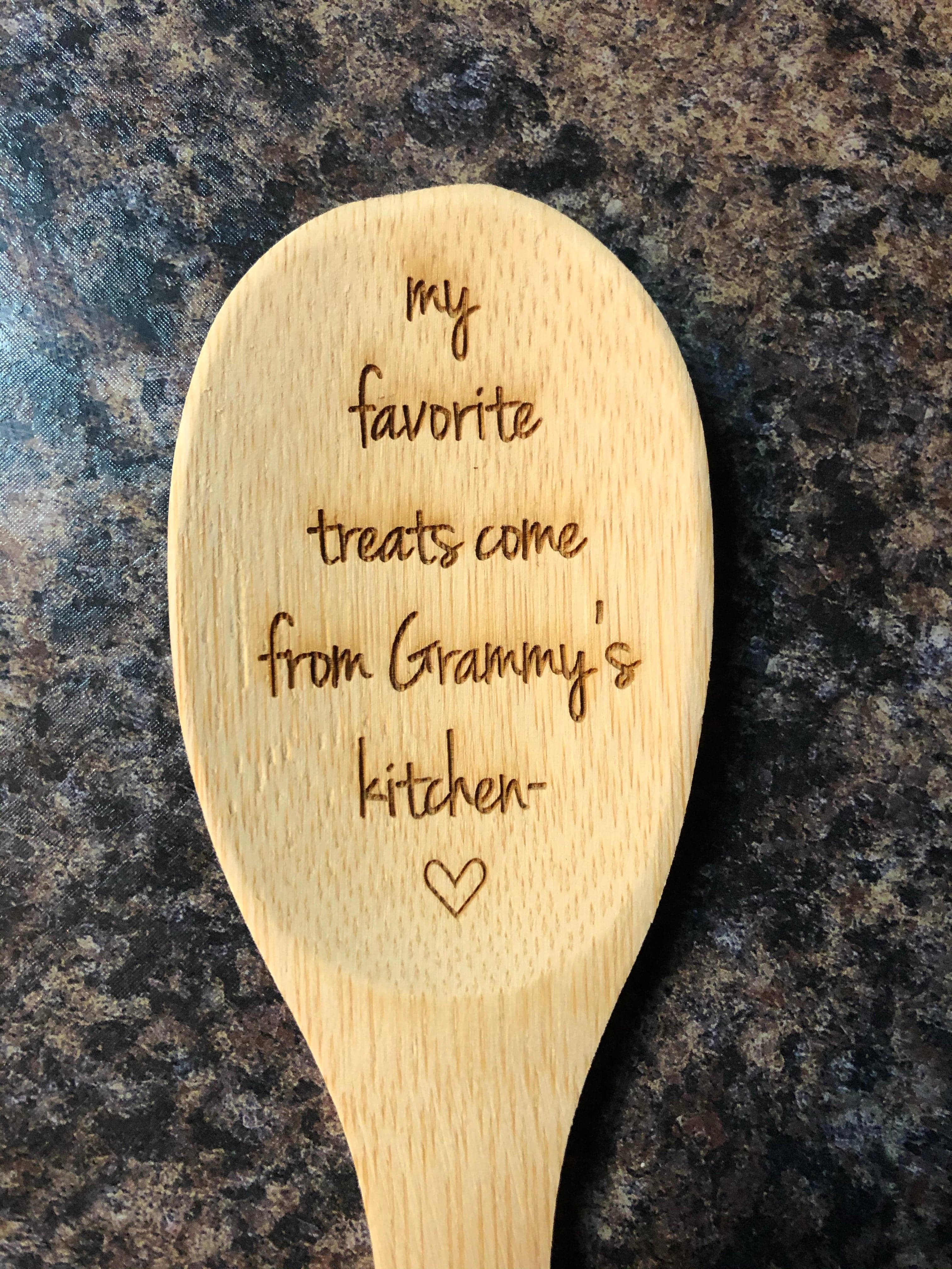 Personalized Wooden Kitchen Utensils Set Grandmother's 