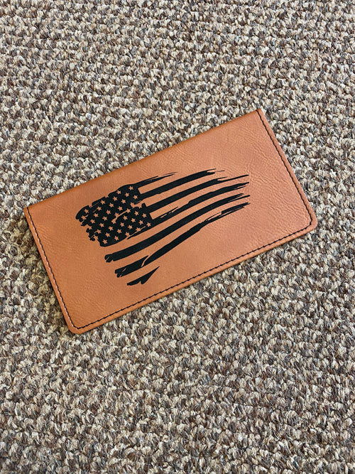 Personalized Checkbook Cover. Engraved Leatherette Checkbook. Military Checkbook Cover. - C & A Engraving and Gifts