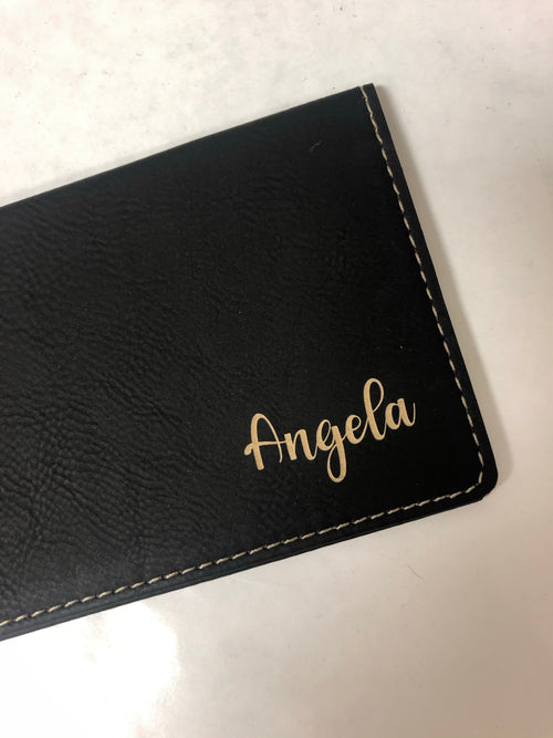 Personalized Checkbook Cover. Engraved Leatherette Checkbook. Military Checkbook Cover. - C & A Engraving and Gifts