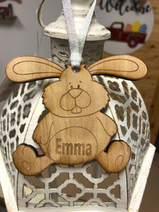 Easter Tags. Personalized Wooden Bunny or Egg. - C & A Engraving and Gifts