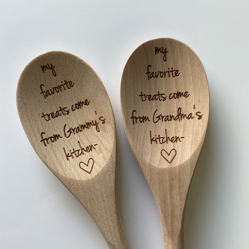 Grandma Wooden Engraved Beechwood Spoon. Grammy’s Kitchen Beechwood Spoon. - C & A Engraving and Gifts